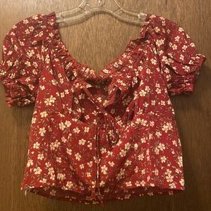 womens medium shein cropped blouse